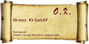 Orosz Kristóf névjegykártya
