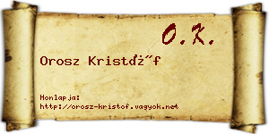 Orosz Kristóf névjegykártya