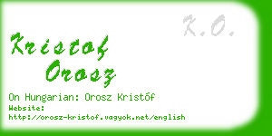 kristof orosz business card