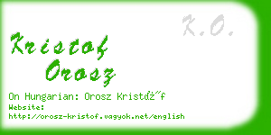 kristof orosz business card